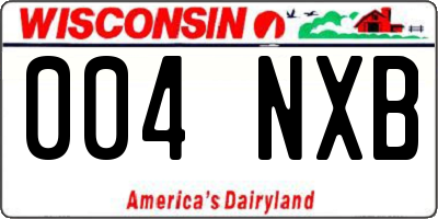 WI license plate 004NXB