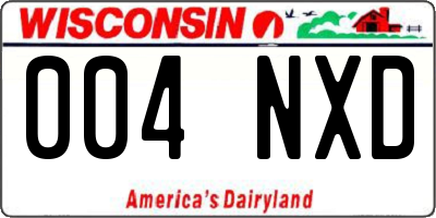 WI license plate 004NXD
