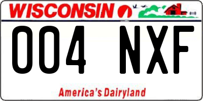 WI license plate 004NXF