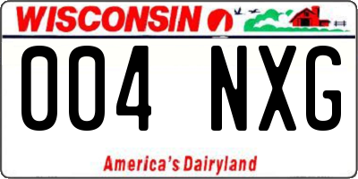 WI license plate 004NXG