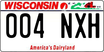 WI license plate 004NXH