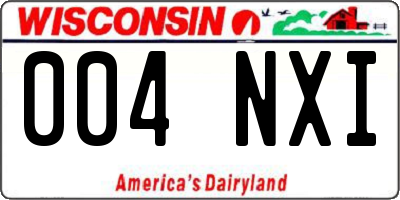 WI license plate 004NXI
