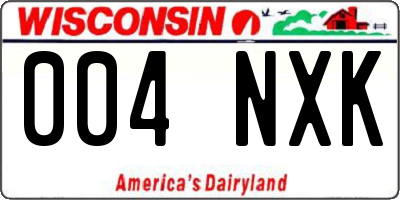 WI license plate 004NXK