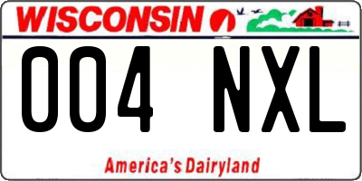 WI license plate 004NXL