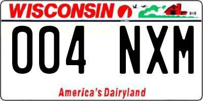 WI license plate 004NXM