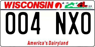 WI license plate 004NXO