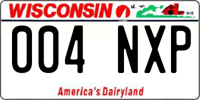 WI license plate 004NXP
