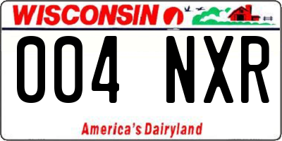 WI license plate 004NXR