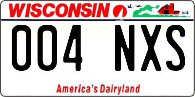 WI license plate 004NXS