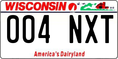 WI license plate 004NXT