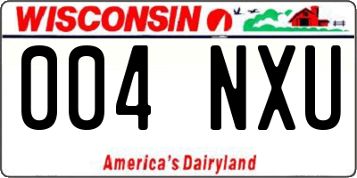 WI license plate 004NXU