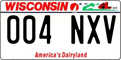 WI license plate 004NXV