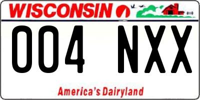 WI license plate 004NXX