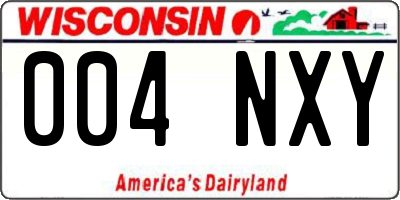 WI license plate 004NXY