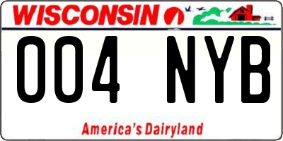 WI license plate 004NYB