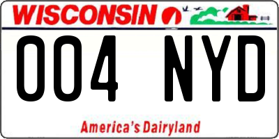 WI license plate 004NYD