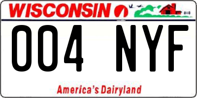 WI license plate 004NYF