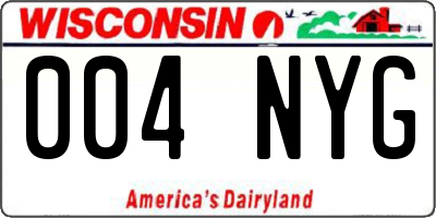 WI license plate 004NYG