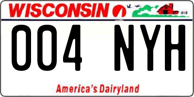 WI license plate 004NYH