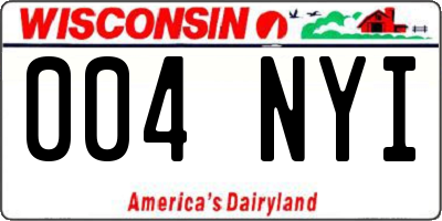 WI license plate 004NYI