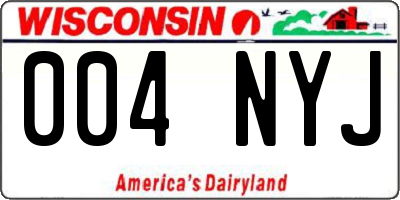 WI license plate 004NYJ
