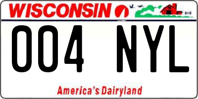 WI license plate 004NYL