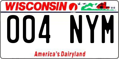 WI license plate 004NYM