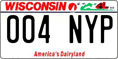 WI license plate 004NYP