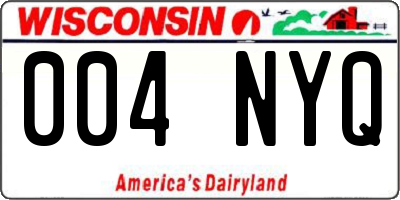 WI license plate 004NYQ