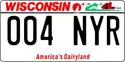 WI license plate 004NYR