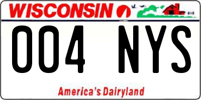WI license plate 004NYS