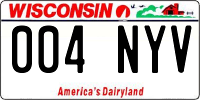 WI license plate 004NYV