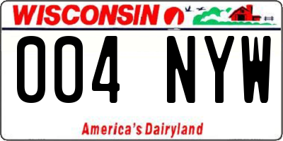 WI license plate 004NYW