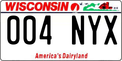 WI license plate 004NYX