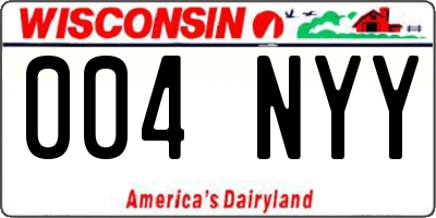 WI license plate 004NYY
