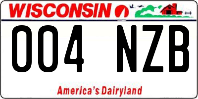 WI license plate 004NZB