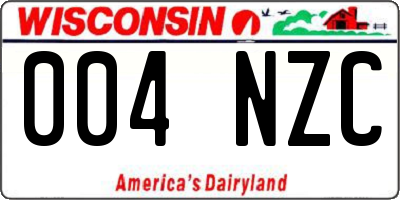WI license plate 004NZC