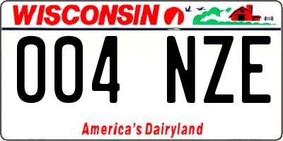 WI license plate 004NZE