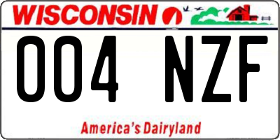 WI license plate 004NZF