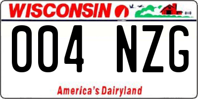 WI license plate 004NZG