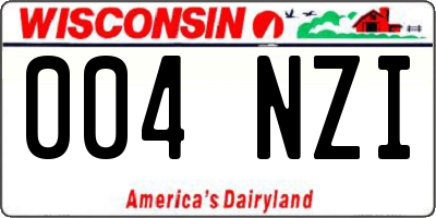 WI license plate 004NZI
