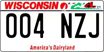 WI license plate 004NZJ