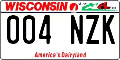WI license plate 004NZK