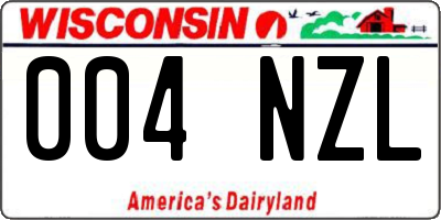 WI license plate 004NZL