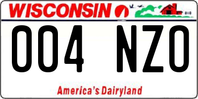 WI license plate 004NZO