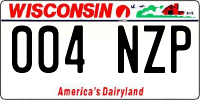 WI license plate 004NZP