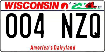 WI license plate 004NZQ