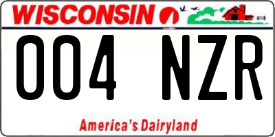 WI license plate 004NZR