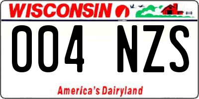 WI license plate 004NZS
