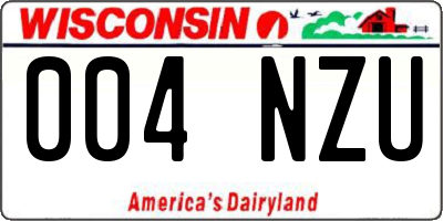 WI license plate 004NZU